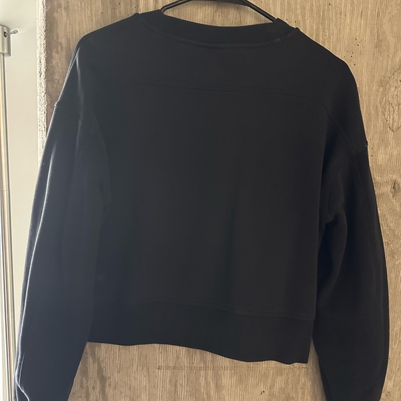 Lululemon Perfectly Oversized Cropped Crew - Terry Black - Size 4 - Picture 3 of 3